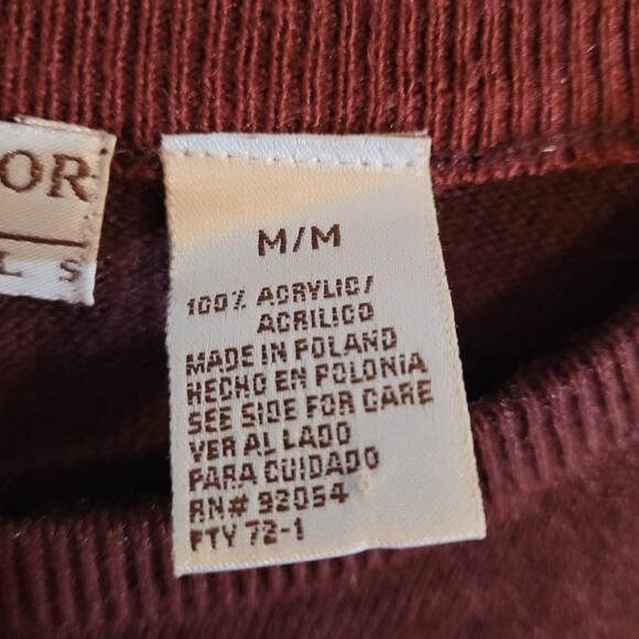 Carolyn Taylor Burgundy Red Striped Knit Sweater Womens Medium Dopamine Dressing - Picture 6 of 9